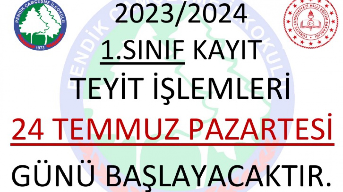 2023/2024 1.SINIF KAYIT TEYİT İŞLEMLERİ 24 TEMMUZ'DA BAŞLAYACAKTIR.